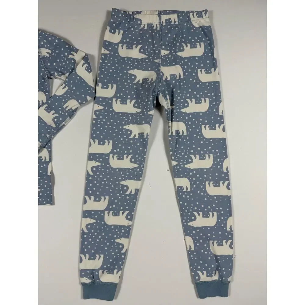 Hanna Andersson Blue Polar Bear Organic Cotton Pajama Set Size 8 (130 cm)